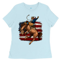 Baby Blue bucking bronco Ladies Tee - Jasminsmagicworld