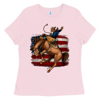 Bubblegum Pink bucking bronco Ladies Tee - Jasminsmagicworld