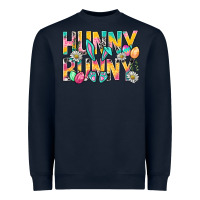 Navy Hunny Bunny Easter Heavyweight Sweatshirt - NancyCooperArtShop