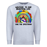 Heather Grey Autism rainbow Premium Sweatshirt - FaDigitalArtStudio