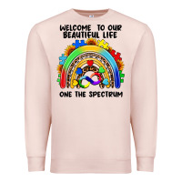 Pale Pink Autism rainbow Premium Sweatshirt - FaDigitalArtStudio