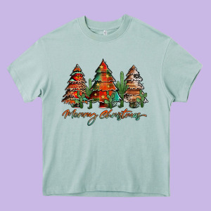 Western Christmas Trees Merry Christmas Heavy Core Tee Designed By Jasminsmagicworld