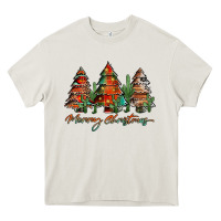 Cream western christmas trees merry christmas Heavy Core Tee - Jasminsmagicworld
