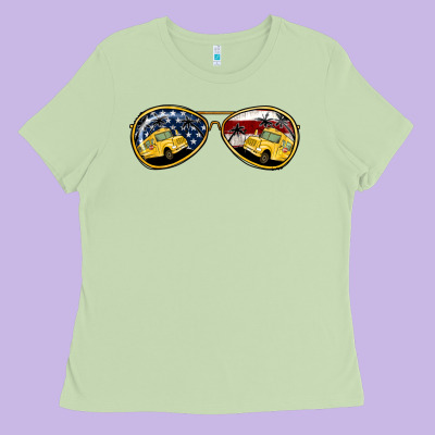 Bus Driver American Sunglasses Ladies Tee Designed By Jasminsmagicworld