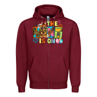Burgundy The hunt is on Easter Day Zipper Hoodie - CowGirlArtShop