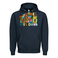 Navy The hunt is on Easter Day Zipper Hoodie - CowGirlArtShop