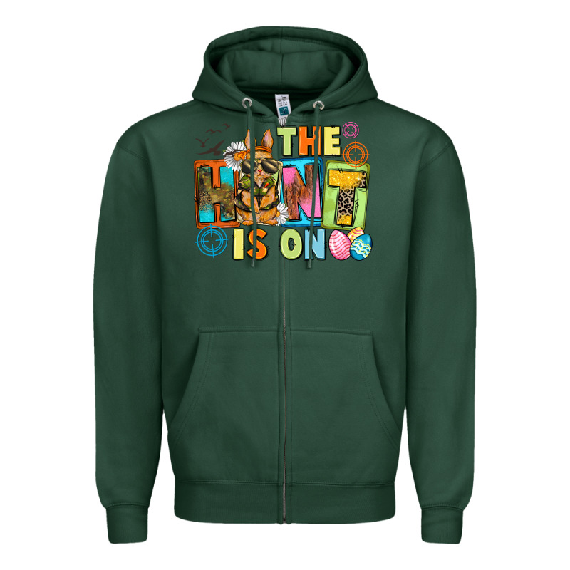 The Hunt Is On Easter Day Zipper Hoodie by CowGirlArtShop | Teevron