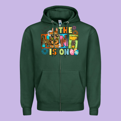The Hunt Is On Easter Day Zipper Hoodie Designed By Cowgirlartshop