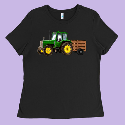 Farm Tractor Ladies Tee Designed By Ranaportraitstore