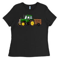 Black farm tractor Ladies Tee - RanaPortraitStore