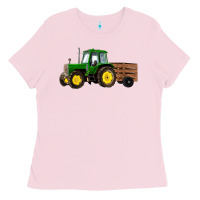 Bubblegum Pink farm tractor Ladies Tee - RanaPortraitStore