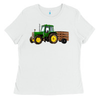 White farm tractor Ladies Tee - RanaPortraitStore