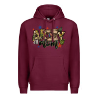 Burgundy army mom Premium Hoodie - FaDigitalArtStudio