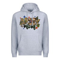 Heather Grey army mom Premium Hoodie - FaDigitalArtStudio