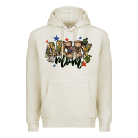 Oatmeal Heather army mom Premium Hoodie - FaDigitalArtStudio