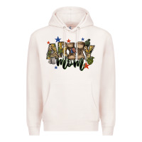 Pale Pink army mom Premium Hoodie - FaDigitalArtStudio