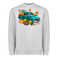 Heather Grey Fall Farm Truck Heavyweight Sweatshirt - texasbilliewilder
