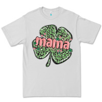 Dove Grey leopard shamrock mama Premium Tee - MaliasSmallBusiness