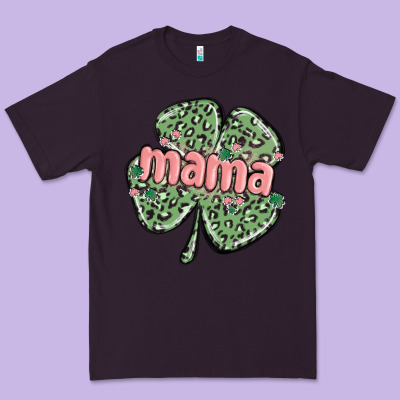 Leopard Shamrock Mama Premium Tee Designed By Maliassmallbusiness