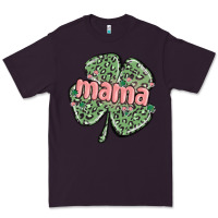 Plum leopard shamrock mama Premium Tee - MaliasSmallBusiness