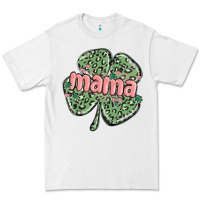 White leopard shamrock mama Premium Tee - MaliasSmallBusiness