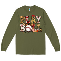 Army Green baseball play ball Long Sleeve Tee - Jasminsmagicworld