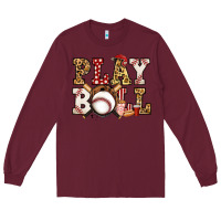 Burgundy baseball play ball Long Sleeve Tee - Jasminsmagicworld