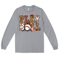Heather Grey baseball play ball Long Sleeve Tee - Jasminsmagicworld