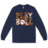 Navy baseball play ball Long Sleeve Tee - Jasminsmagicworld