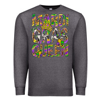 Charcoal Heather Mardi Gras Queen Premium Sweatshirt - BundleAndBundleShop