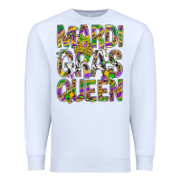 White Mardi Gras Queen Premium Sweatshirt - BundleAndBundleShop