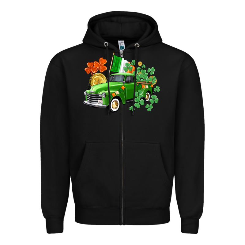 Western St. Patrick's Day Truck Zipper Hoodie by CowGirlArtShop | Teevron