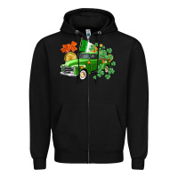 Black Western St. Patrick's Day truck Zipper Hoodie - CowGirlArtShop
