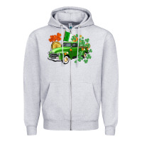 Heather Grey Western St. Patrick's Day truck Zipper Hoodie - CowGirlArtShop