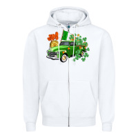 White Western St. Patrick's Day truck Zipper Hoodie - CowGirlArtShop