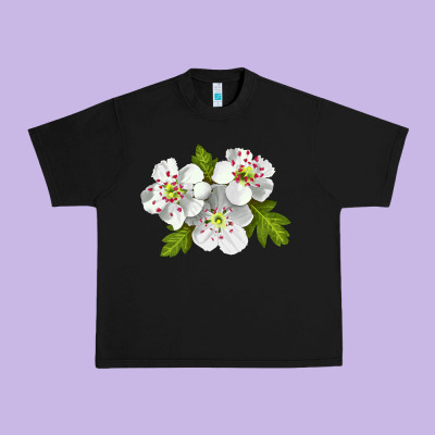 Hawthorn Flower Urban Heavy Tee Designed By Lillyallendesigns