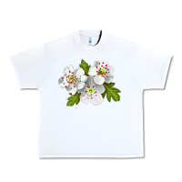White Hawthorn Flower Urban Heavy Tee - LillyAllenDesigns