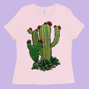 Cactus Ladies Tee Designed By Jasminsmagicworld