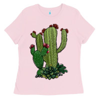Bubblegum Pink cactus Ladies Tee - Jasminsmagicworld