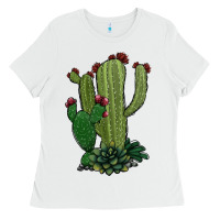 White cactus Ladies Tee - Jasminsmagicworld