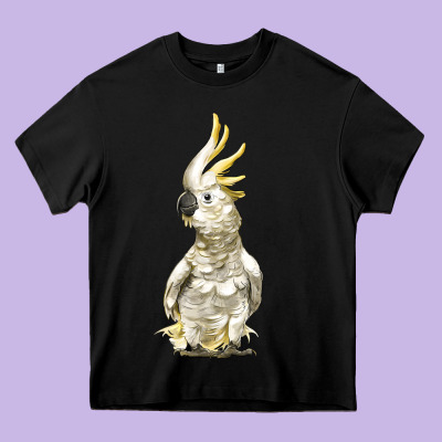 Cockatoo Bird Heavy Core Tee Designed By Lillyallendesigns