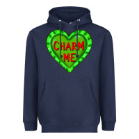 Navy valentine's day hearts Heavyweight Hoodie - FaDigitalArtStudio