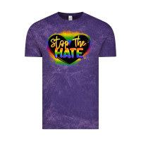 Cloud Purple stop the hate pride lgbtq heart Vintage Tee - LillyAllenDesigns