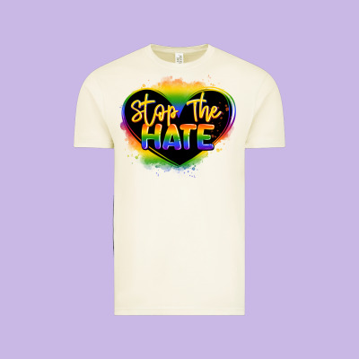 Stop The Hate Pride Lgbtq Heart Vintage Tee Designed By Lillyallendesigns