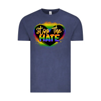 Vintage Denim stop the hate pride lgbtq heart Vintage Tee - LillyAllenDesigns