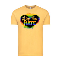 Vintage Mustard stop the hate pride lgbtq heart Vintage Tee - LillyAllenDesigns