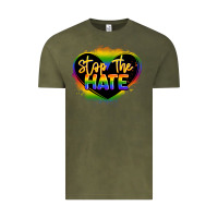 Vintage Olive stop the hate pride lgbtq heart Vintage Tee - LillyAllenDesigns