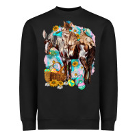 Black Happy Easter Day Rodeo Heavyweight Sweatshirt - NancyCooperArtShop
