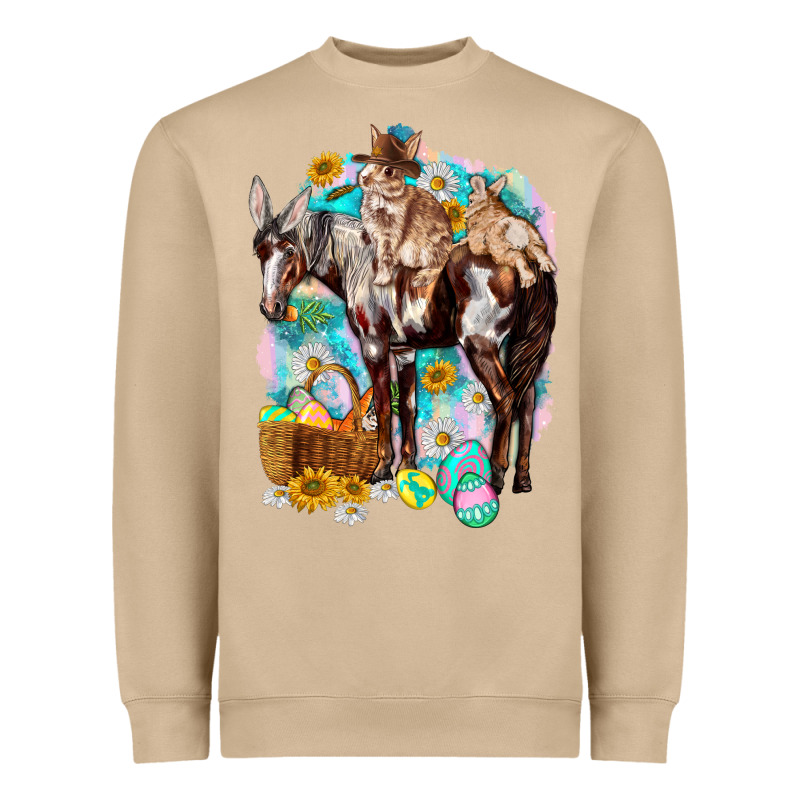 Happy Easter Day Rodeo Heavyweight Sweatshirt by NancyCooperArtShop | Teevron