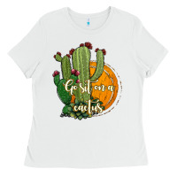 White cactus go sit on a cactus Ladies Tee - Jasminsmagicworld